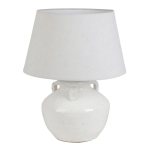 LAMPE TAHRA BLC+LIN TERRE CUITE D38XH47 | DECO