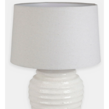 LAMPE TAHRA BLC+LIN TERRE CUITE D40XH59 | DECO