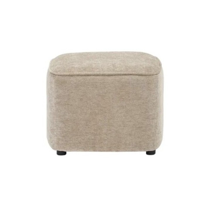 POUF&REPOSE-PIED TISSU SOFT TOUCH TAUPE | CANAPE-FAUTEUIL