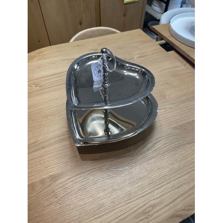 DOUBLE PLATEAU ARGENTÉ CŒUR