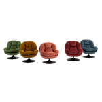 FAUTEUIL PIVOTANT TOPI VELOURS RAS OCRE | CANAPE-FAUTEUIL