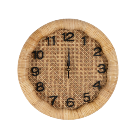 HORLOGE NATUREL ROTIN D36X6CM | DECO