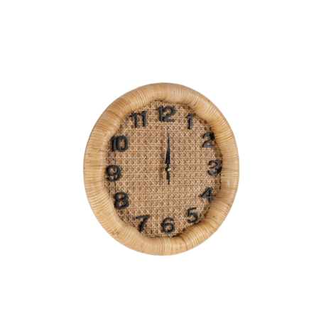 HORLOGE NATUREL ROTIN D36X6CM | DECO